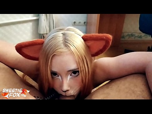 ❤️ Kitsune د هغې په خوله کې ډیک او کم تیر کړ ❤️  ❌️❤
